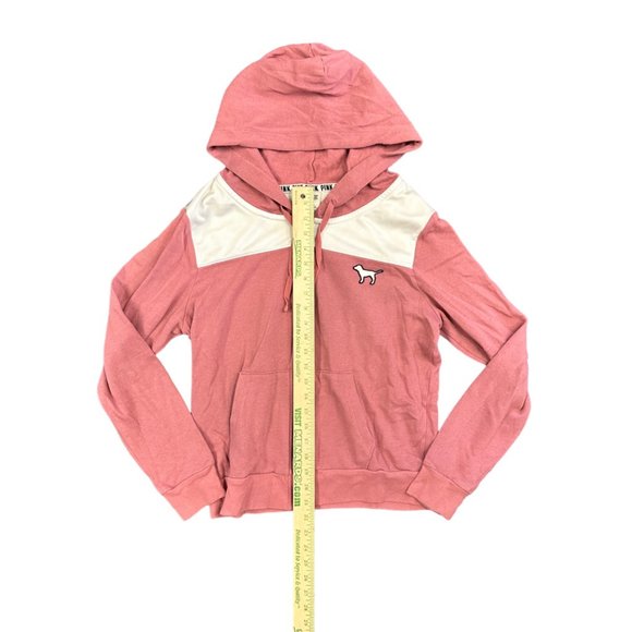 Victoria's Secret Pink Full Zip Hoodie Sweater Floral Logo Colorblock Y2K Jacket - Picture 4 of 9